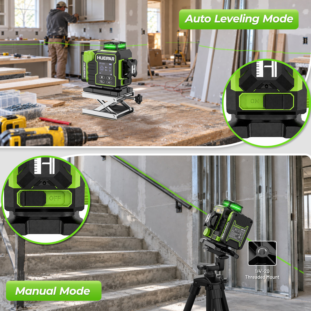 Huepar W03CG Laser Level
