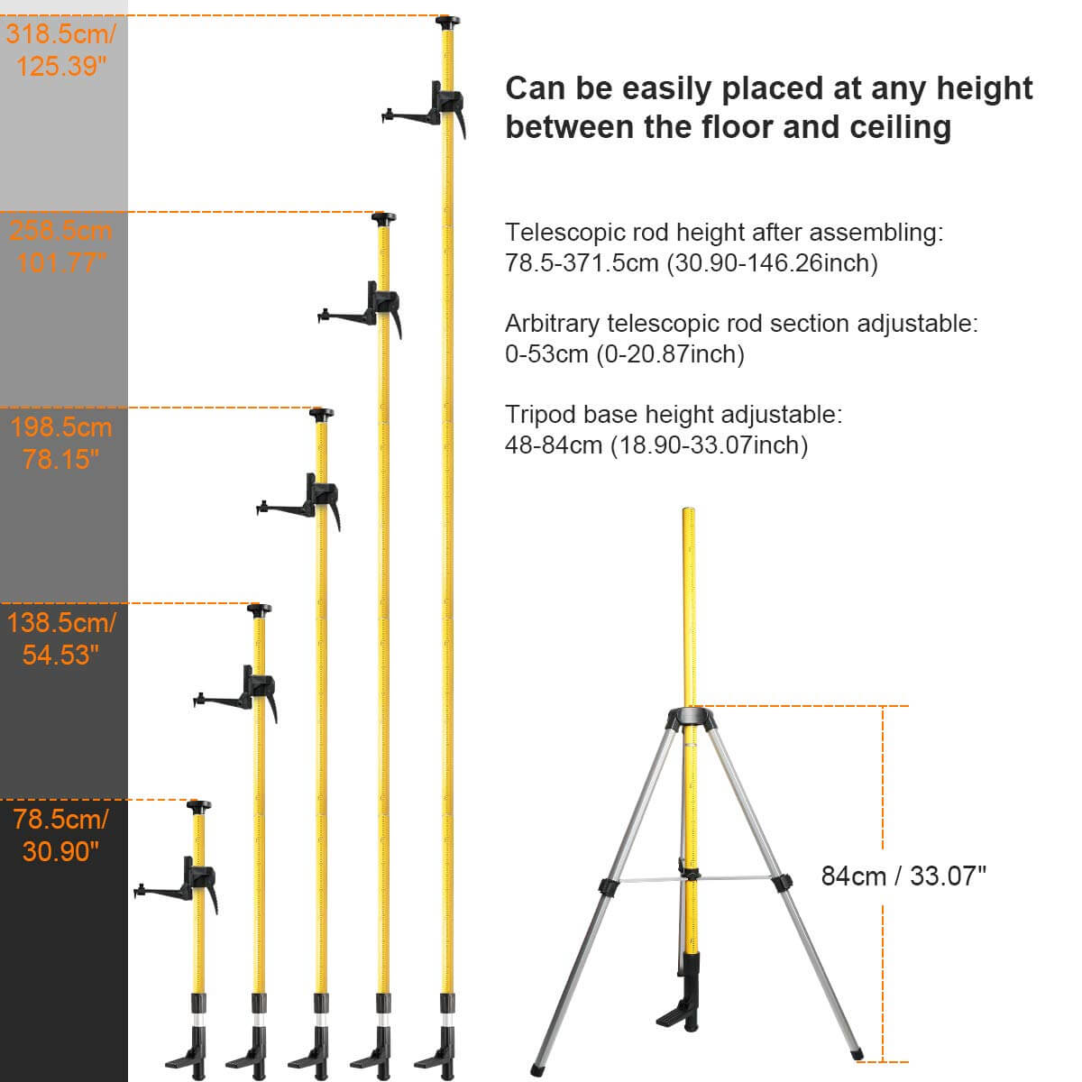 HUEPAR LP36 - 12Ft/3.7m Laser Level Adapter Tripod HUEPAR EU - Laser Level