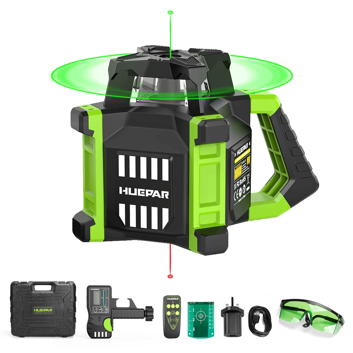 HUEPAR RL300HVG SelfLeveling Green Rotary Laser Level Kit Green