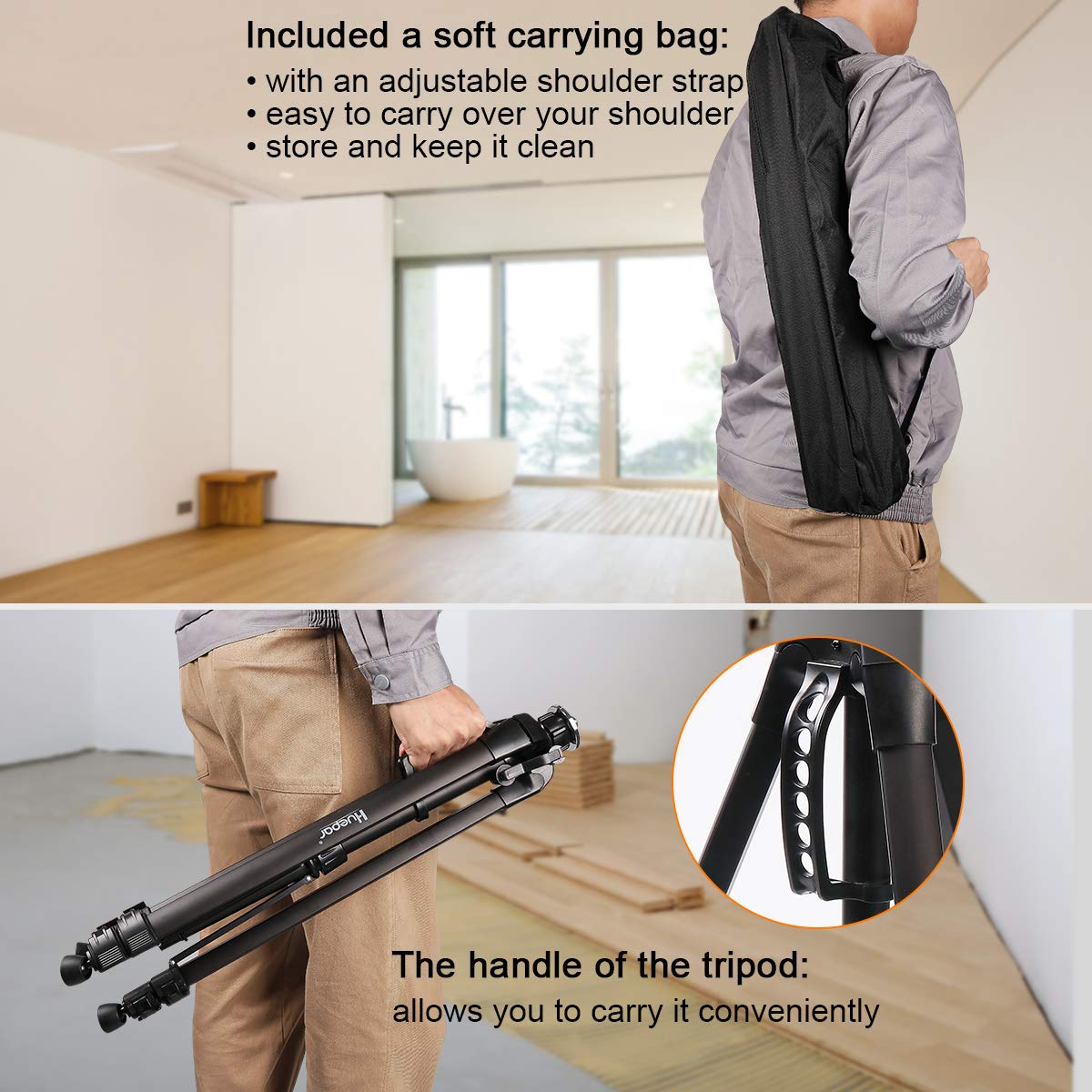 HUEPAR TPD16 - 1.6m/5.2ft Flat Head Aluminum Tripod HUEPAR EU - Laser Level