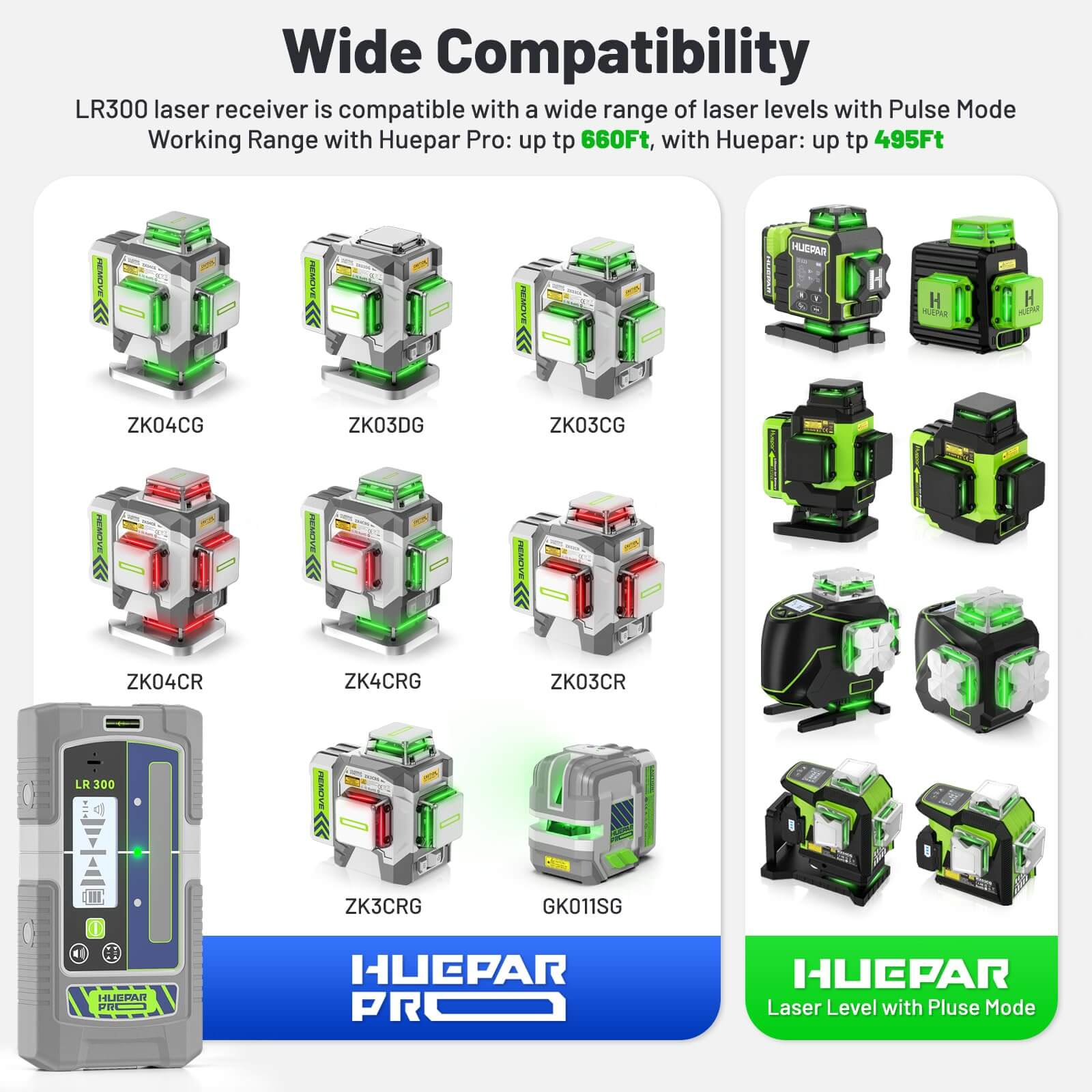 Huepar Pro LR300 - Laser Detector/Line Laser Receiver