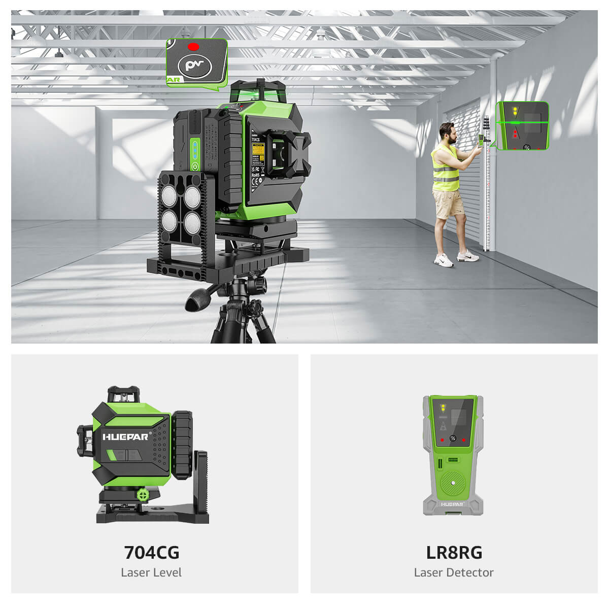 Huepar 704CG Laserwaterpas