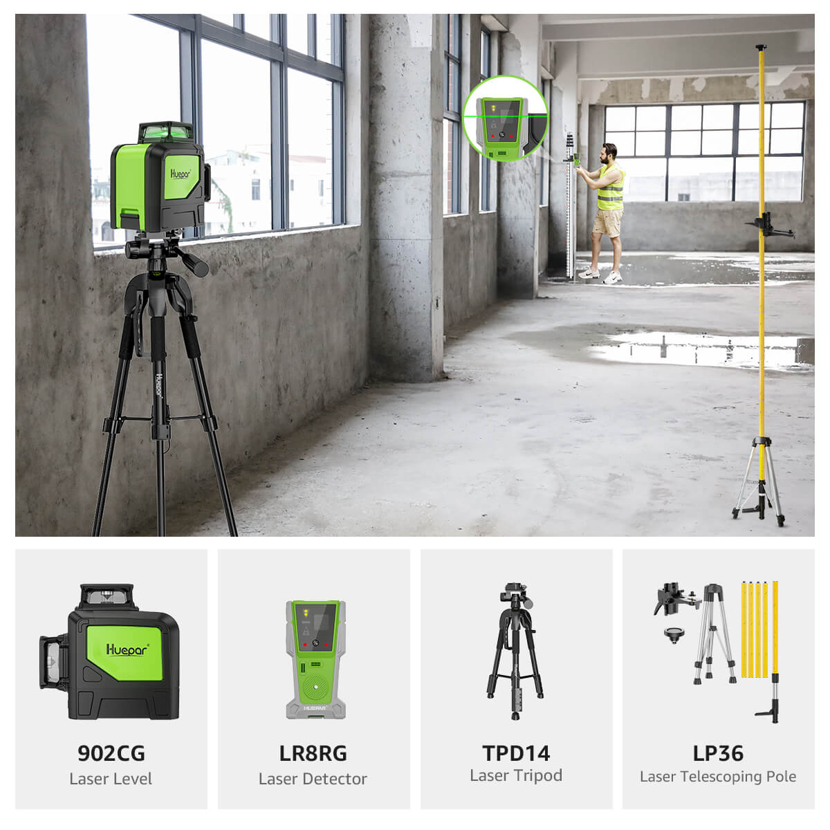 Huepar 902CG Laserwaterpas