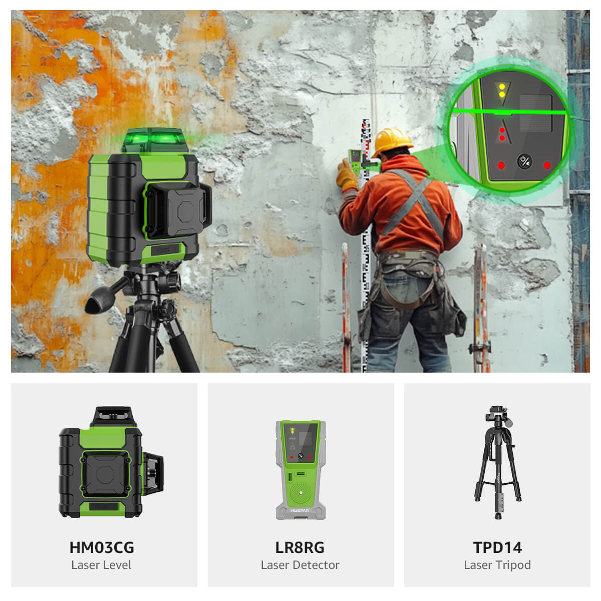 Poziomica laserowa Huepar HM03CG