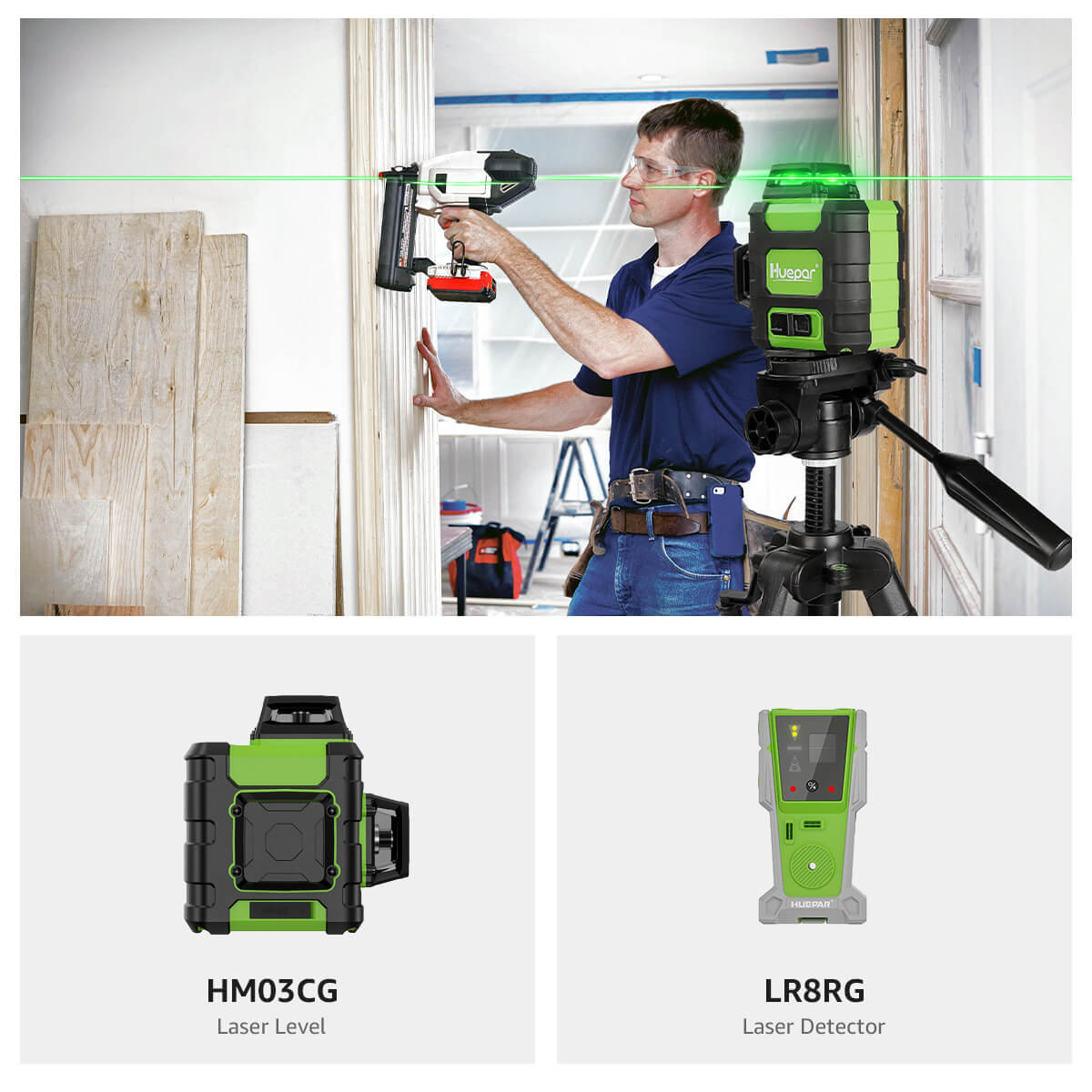 Poziomica laserowa Huepar HM03CG