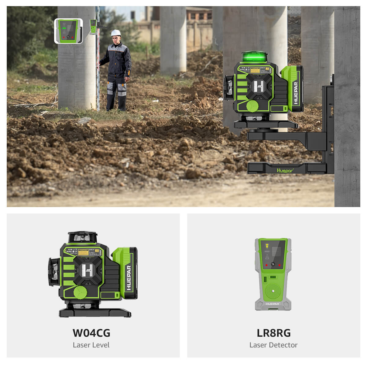 Poziomica laserowa Huepar W04CG