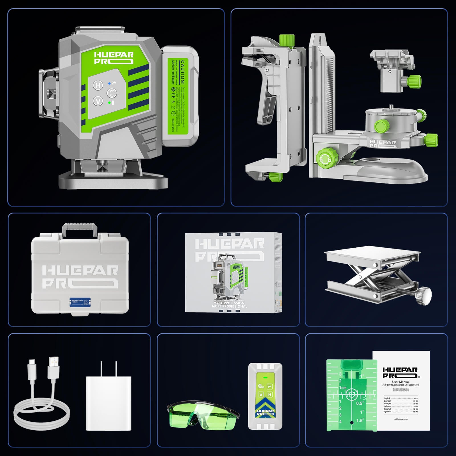 Huepar Pro ZK03DG Laser Level