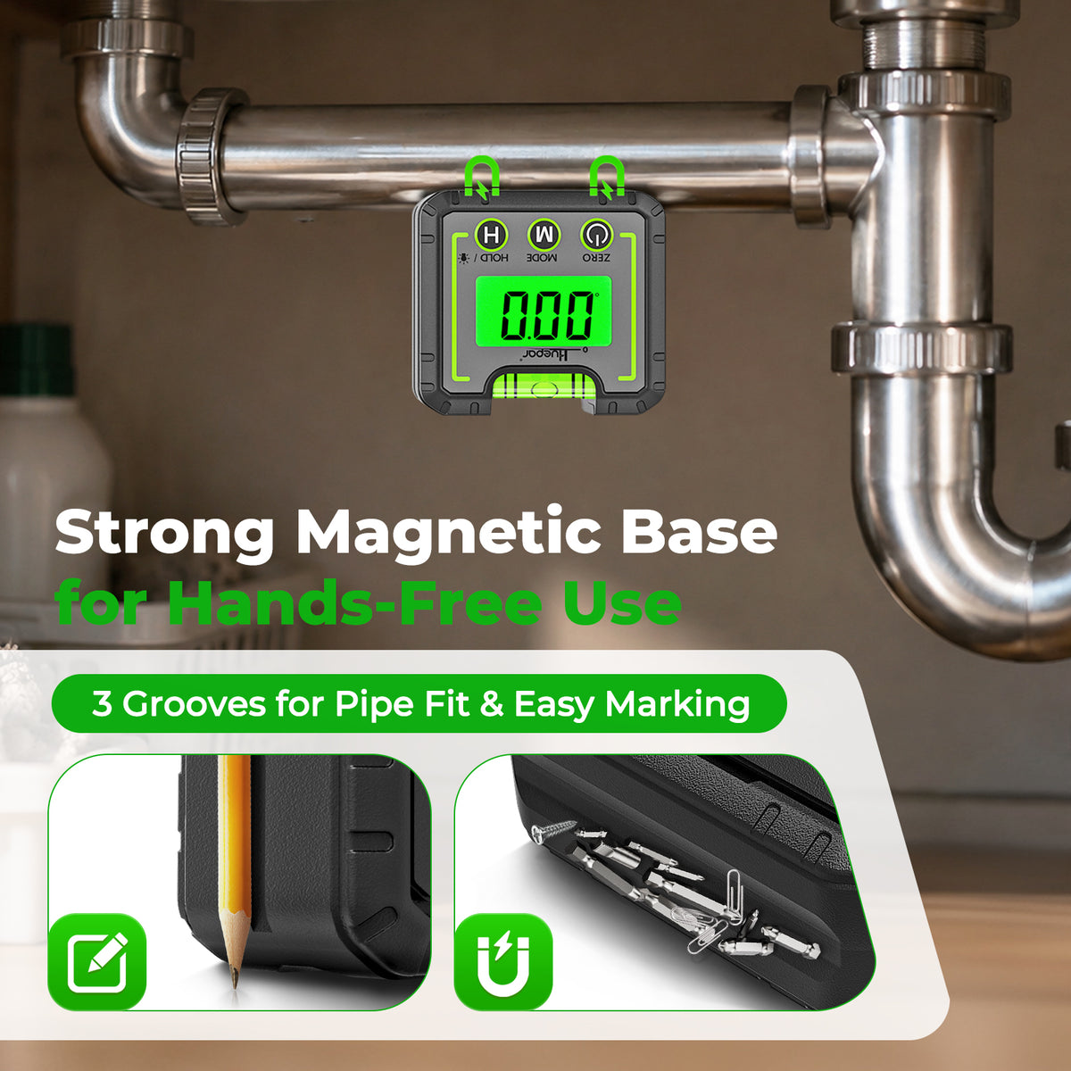 HUEPAR AG01 - Digital Level Angle Gauge Inclinometer