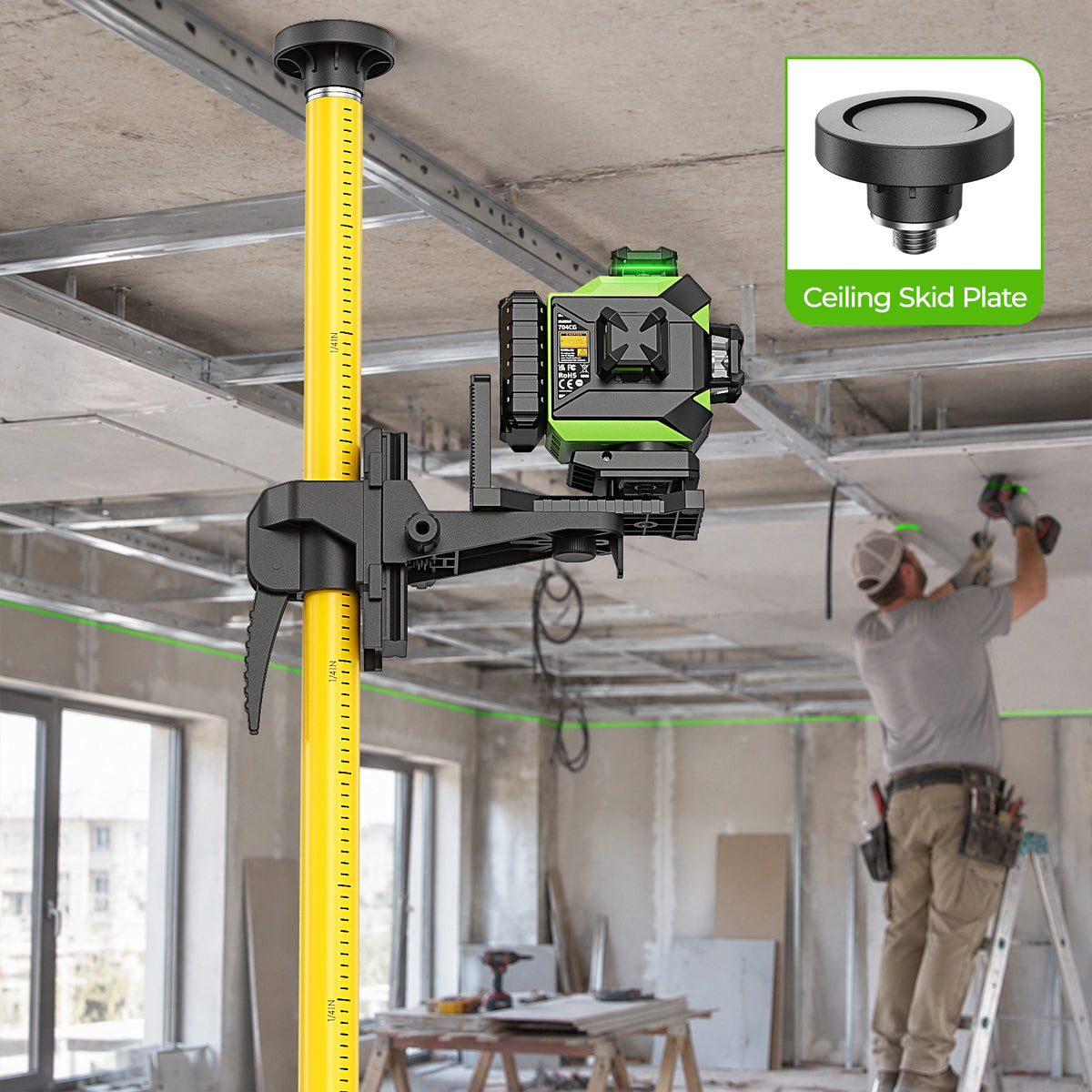 Huepar LP36 - Trépied adaptateur de niveau laser 3,7 m