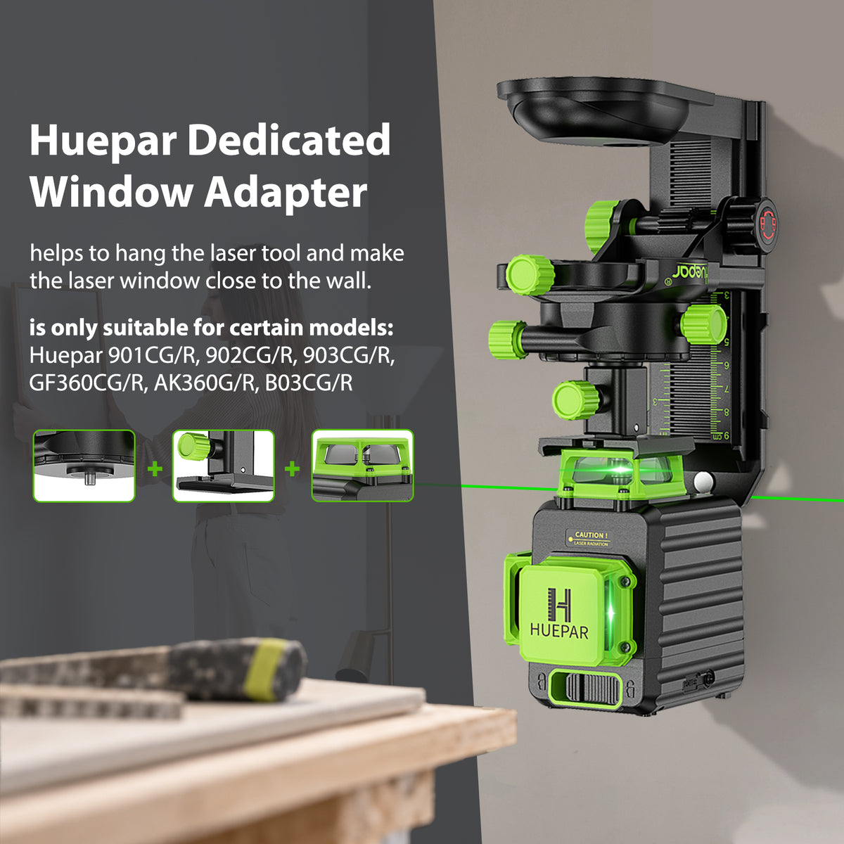 Huepar PV10+ Adapter nosača za fino podešavanje