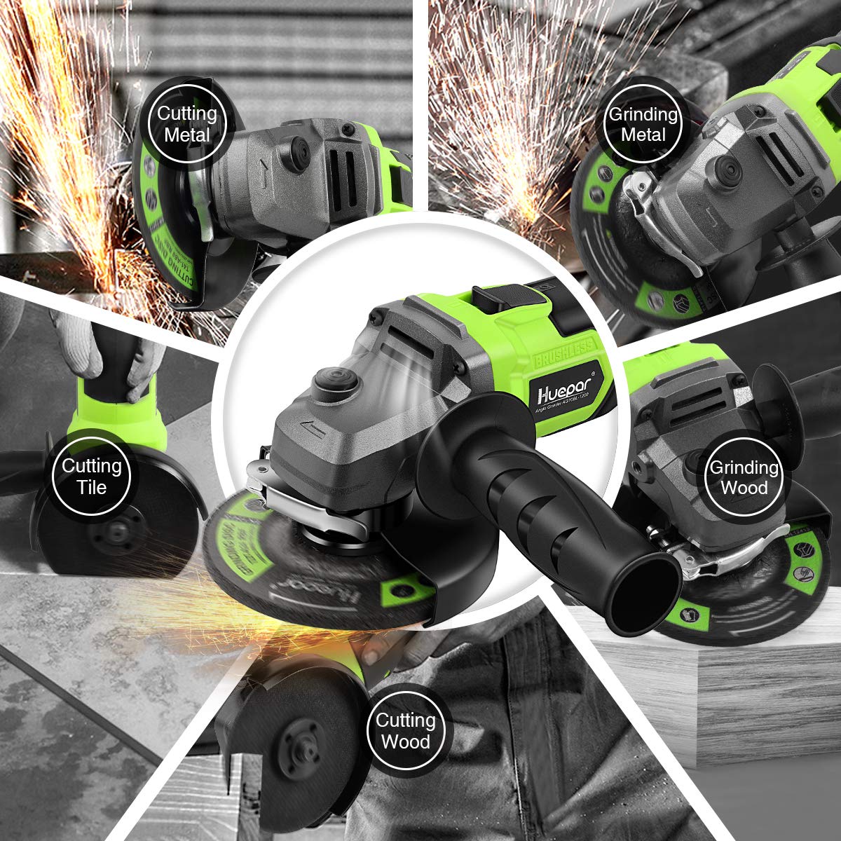 HUEPAR AG10BL-1200 - Brushless Angle Grinder HUEPAR EU - Laser Level