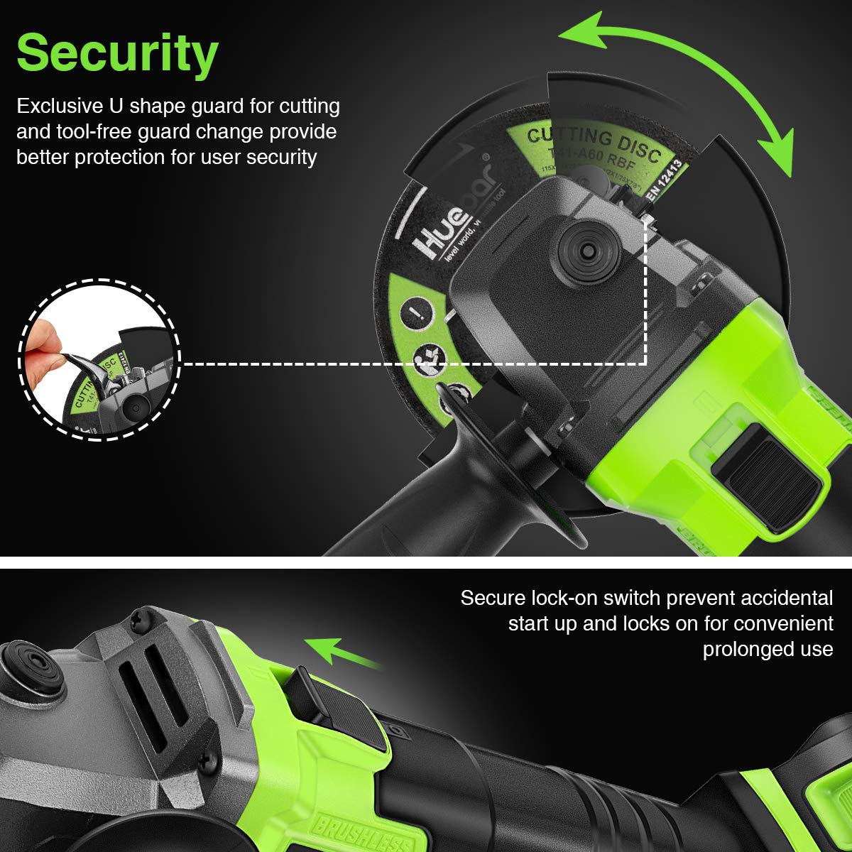 HUEPAR AG10BL-1200 - Brushless Angle Grinder HUEPAR EU - Laser Level