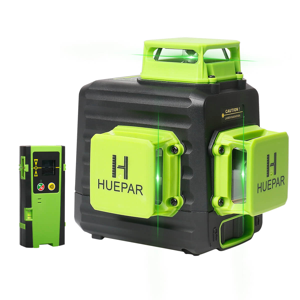 Huepar B03CG Pro - 3 x 360° Green Beam Cross Line Self-leveling Laser Level  with Hard Carry Case