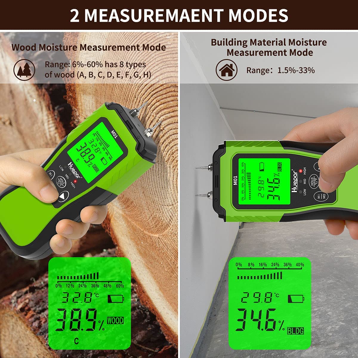HUEPAR M01 - Digital Wood Moisture Meter HUEPAR EU - Laser Level