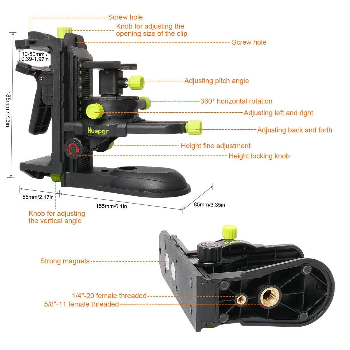 HUEPAR PV10+ Fine Tuning Bracket Laser Level Adapter HUEPAR EU - Laser Level