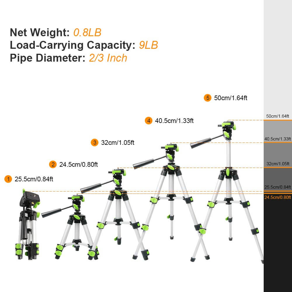 HUEPAR TPD05 - 50cm/1.64Ft Lightweight Aluminum Tripod HUEPAR EU - Laser Level