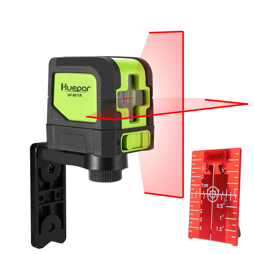 Huepar 9011R - Láser de líneas cruzadas de haz rojo con base pivotante magnética de 360° 