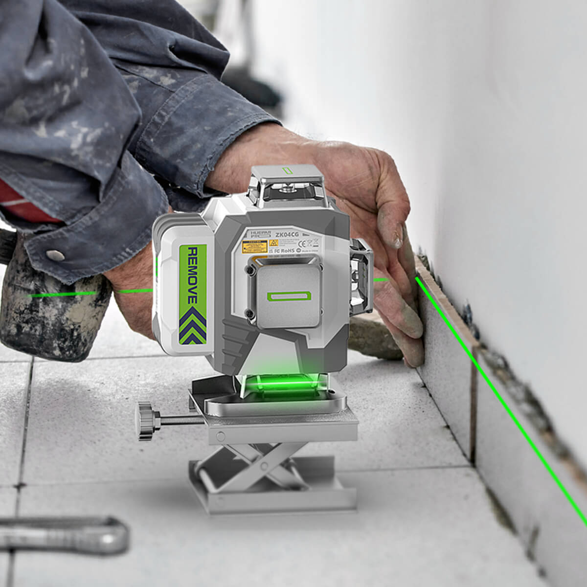 Huepar ZK04CG Pro High Accuracy 4x360° Green Beam Cross Line Laser