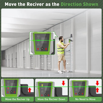 Huepar LR8RG - Detector láser/Receptor láser de línea 