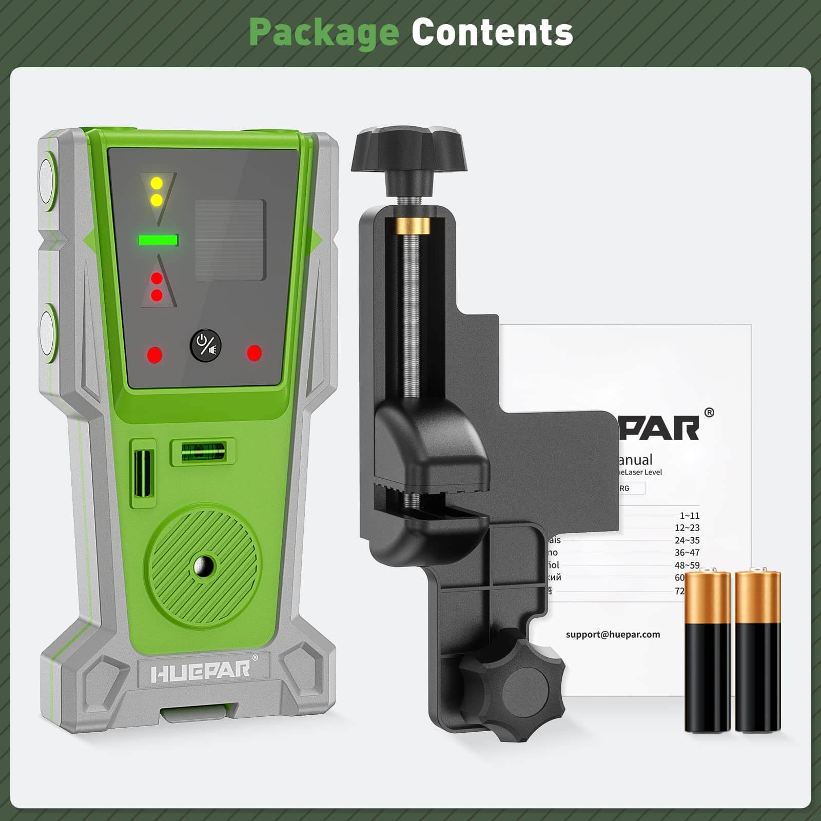 Huepar LR8RG - Laser Detector/Line Laser Receiver