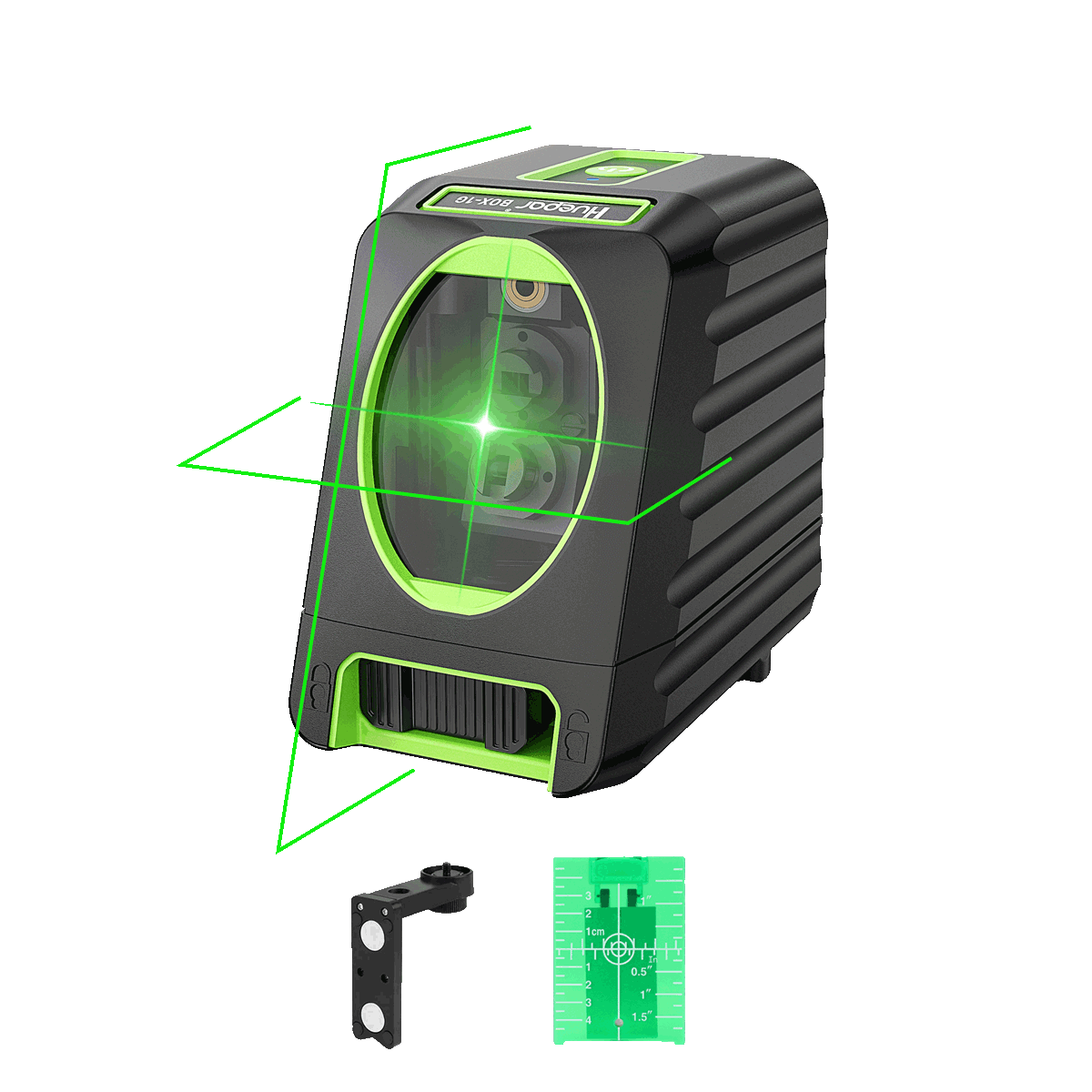 Huepar BOX1G - Niveau laser auto-nivelant à ligne transversale verte extérieure de 45 m avec couvertures de propagation de faisceau vertical de 150 °