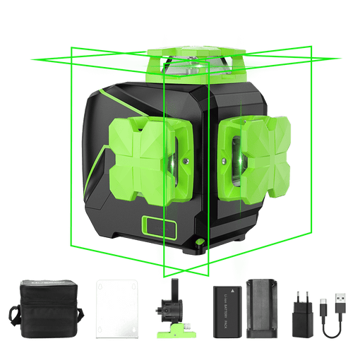 Huepar S03DG-L - 3 x 360° Laser autolivellante a linee incrociate Laser Strumento laser per piastrelle per pavimenti 